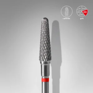 Staleks Εργαλείο τροχού Carbide nail drill bit, "frustum" red, head diameter 4 mm / working part 13 mm