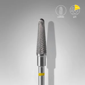 Staleks Εργαλείο τροχού Carbide nail drill bit, "frustum" yellow, head diameter 4 mm / working part 13 mm