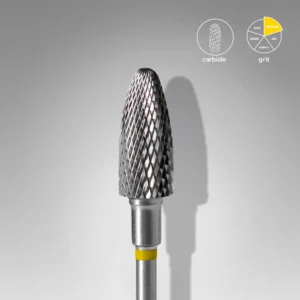 Staleks Εργαλείο τροχού Carbide nail drill bit, "corn" yellow, head diameter 6 mm / working part 14 mm
